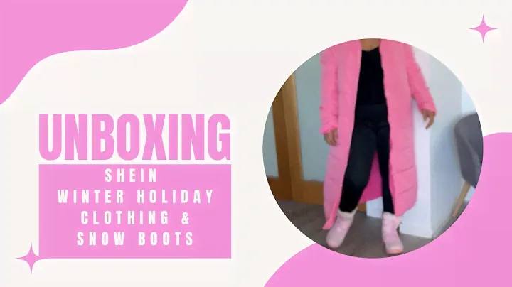 Unboxing SHEIN Winter Holiday Clothes Pink Snow Boots Puffer Coat Faux Fur Jacket Waterproof Yomego