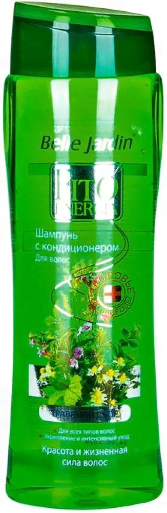 Шампунь BELLE JARDIN 400мл Fito Energia с кондиционером Крапива + Кератин д/жирных и нормальных волос 1/22-0