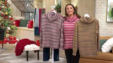 Belle Boho by Kim Gravel Rainbow Yarn Turtleneck Sweater on QVC