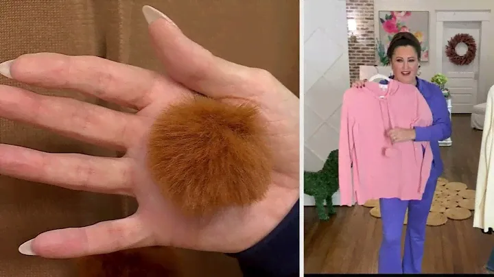 Belle by Kim Gravel Hooded Sweater with Faux Fur Pom Poms on QVC