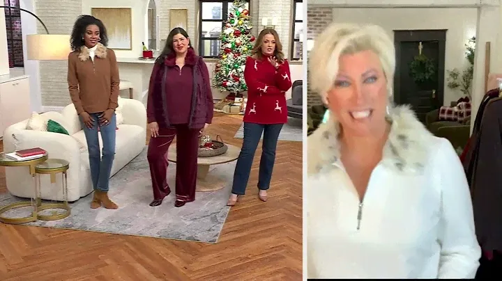 Jingle Belles by Kim Gravel Faux Fur Half Zip Sweatshirt on QVC