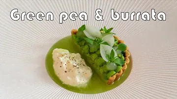 Green pea & burrata dish